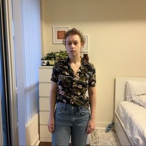 Floral Hawaiian Shirt Mens XS